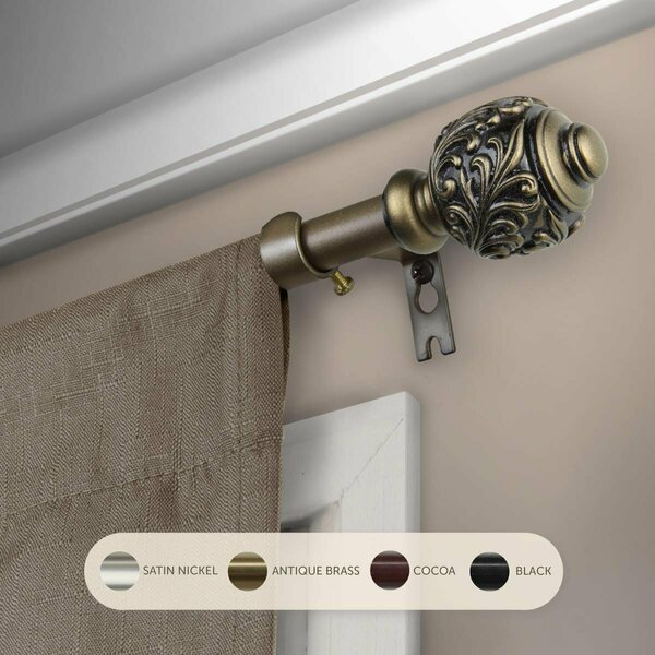 Kd Encimera 0.625 in. Aria Curtain Rod with 28 to 48 in. Extension, Antique Gold KD3721198